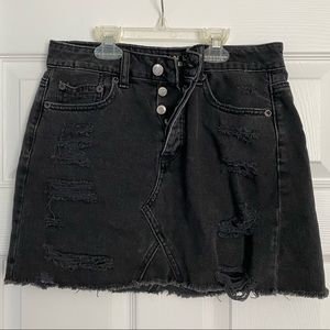 American Eagle Vintage High-Waisted Destroyed Denim Skirt